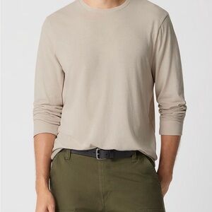 J. Crew Factory Men’s Long-Sleeve Washed Jersey Tee Heather Oatmeal Size XL